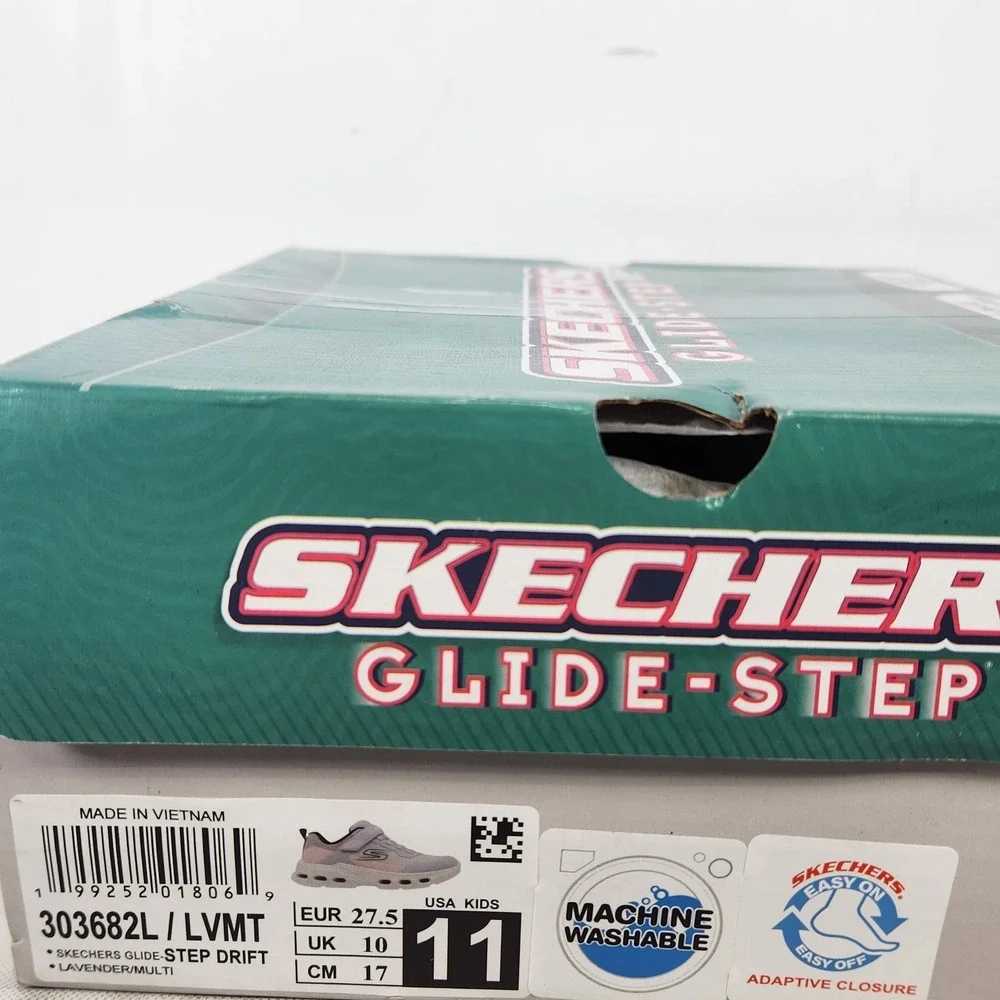 Skechers Glide-Step Drift Kids Size 11 Lavender Multi Mesh Athletic Sneakers